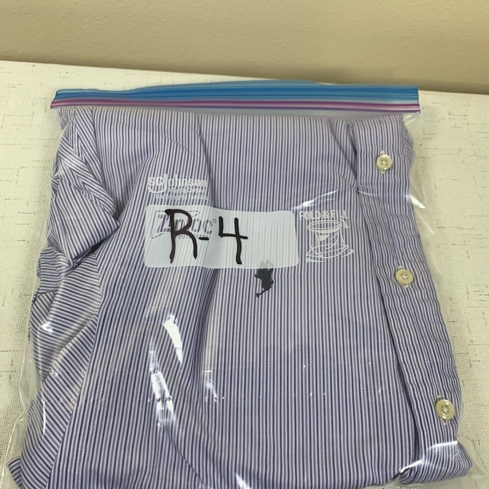 Ralph Lauren Mens Size 16 34/35 Blue/White/purple Long Sleeves Button Up Shirt - Picture 5 of 5